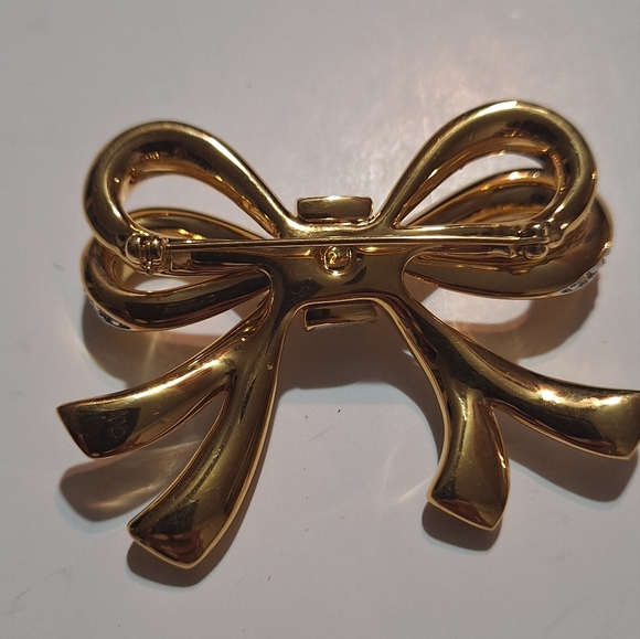 Large Swarovski Double Bow Brooch Pin - Picture 2 of 8
